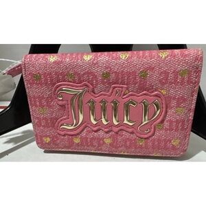 Juicy Couture Pink Lemonade Poker Face Slim Elongated Bifold Wallet Preppy New
